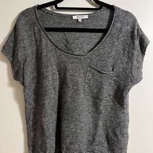 Madewell dark grey knit shirt sleeve top